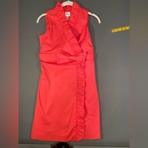 Milly Minis, girls faux wrap dress with ruffle and bow belt